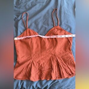 Express Burnt Orange Linen Tank
